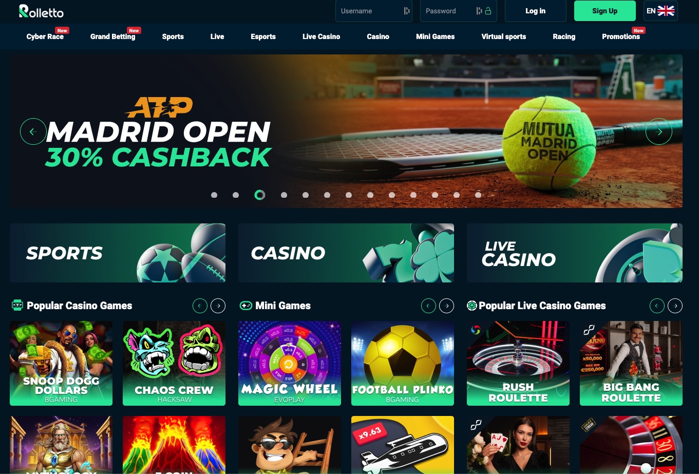 Rolletto best real money online casino slots